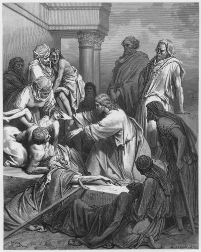ギュスターヴ・ドア聖書：イエスが病人を癒される 作： Gustave Dore